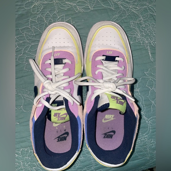 Nike Air Force 1 colorful lilac and in pink / AF1 sneakers womens 8.5 - Picture 9 of 10